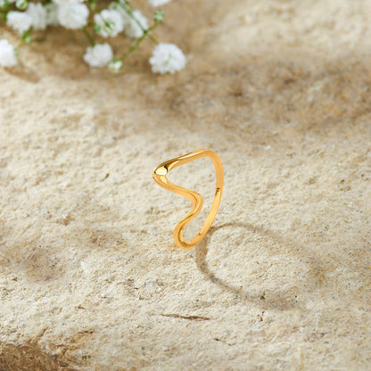 Calm Wave Gold Fashion Ring for Women