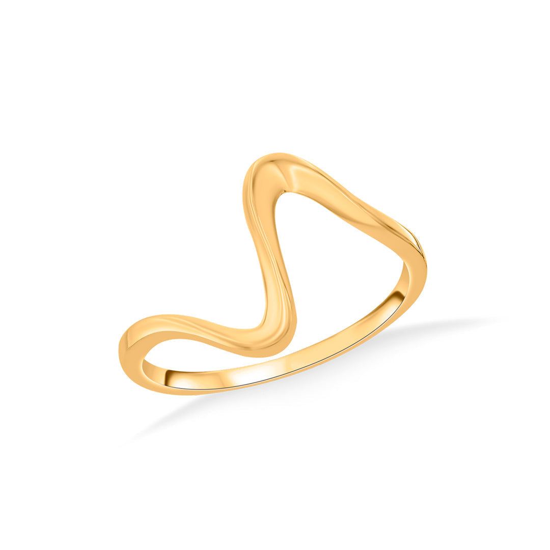 Calm Wave Gold Fashion Ring for Women