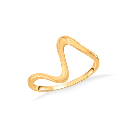 Calm Wave Gold Fashion Ring for Women