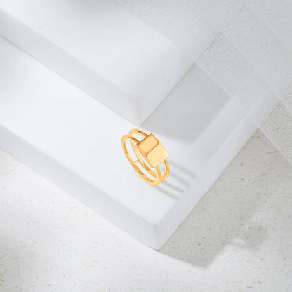 Cube Luxe Gold Fashion Ring for Women