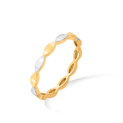 Two Tone Beads Gold Fashion Ring for Women