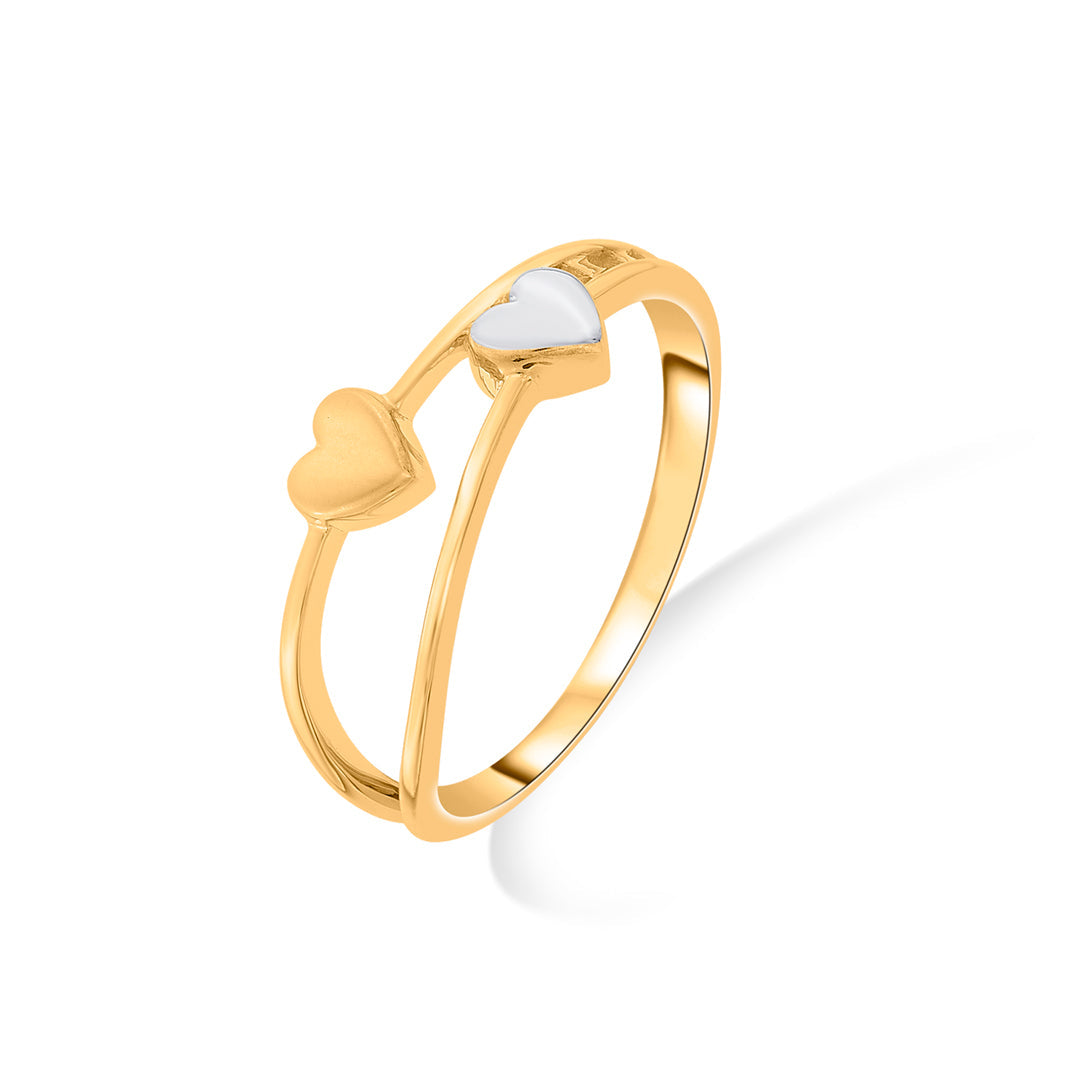 Twin Hearts Gold Heart Ring for Women