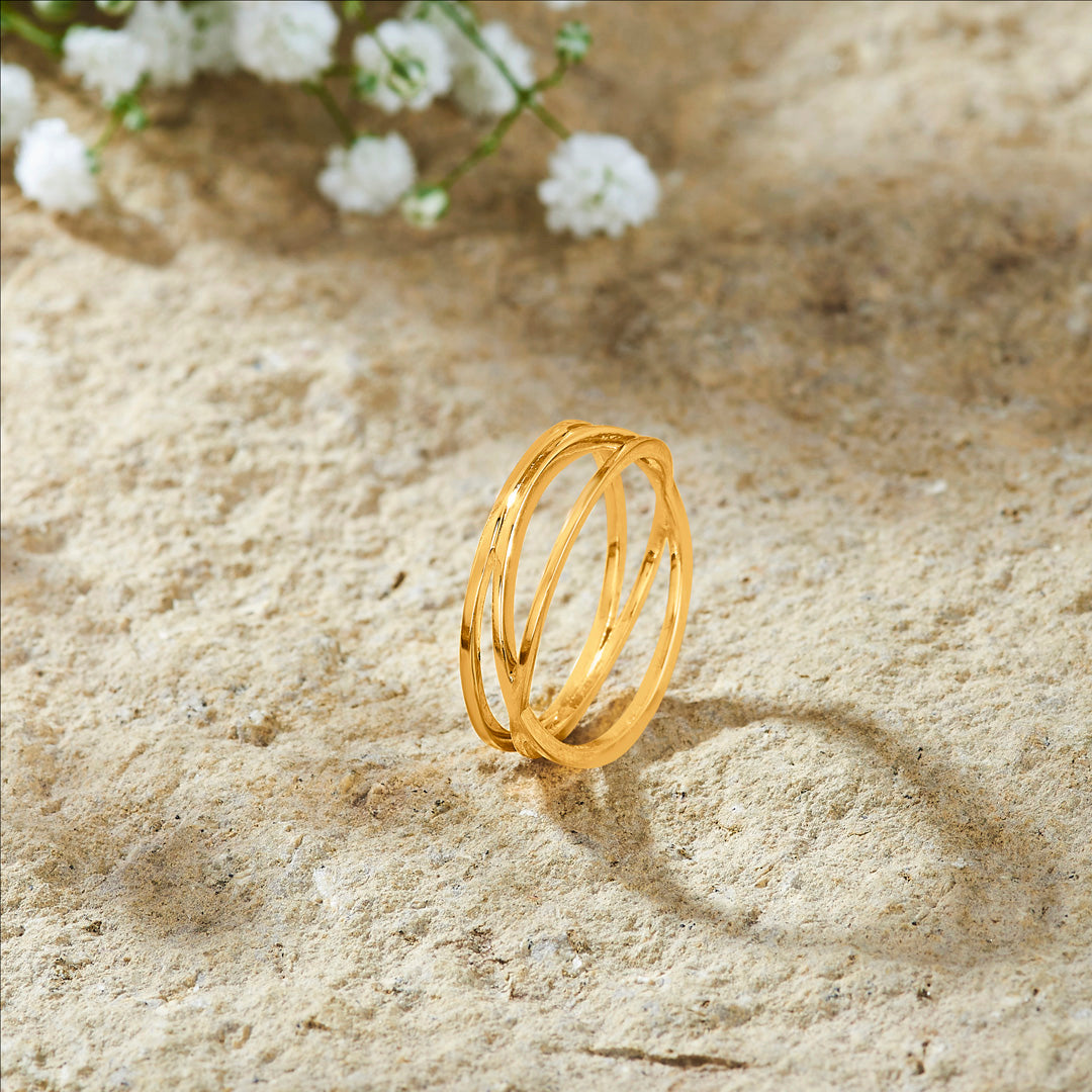 Woven Glow Gold Fashion Ring for Women