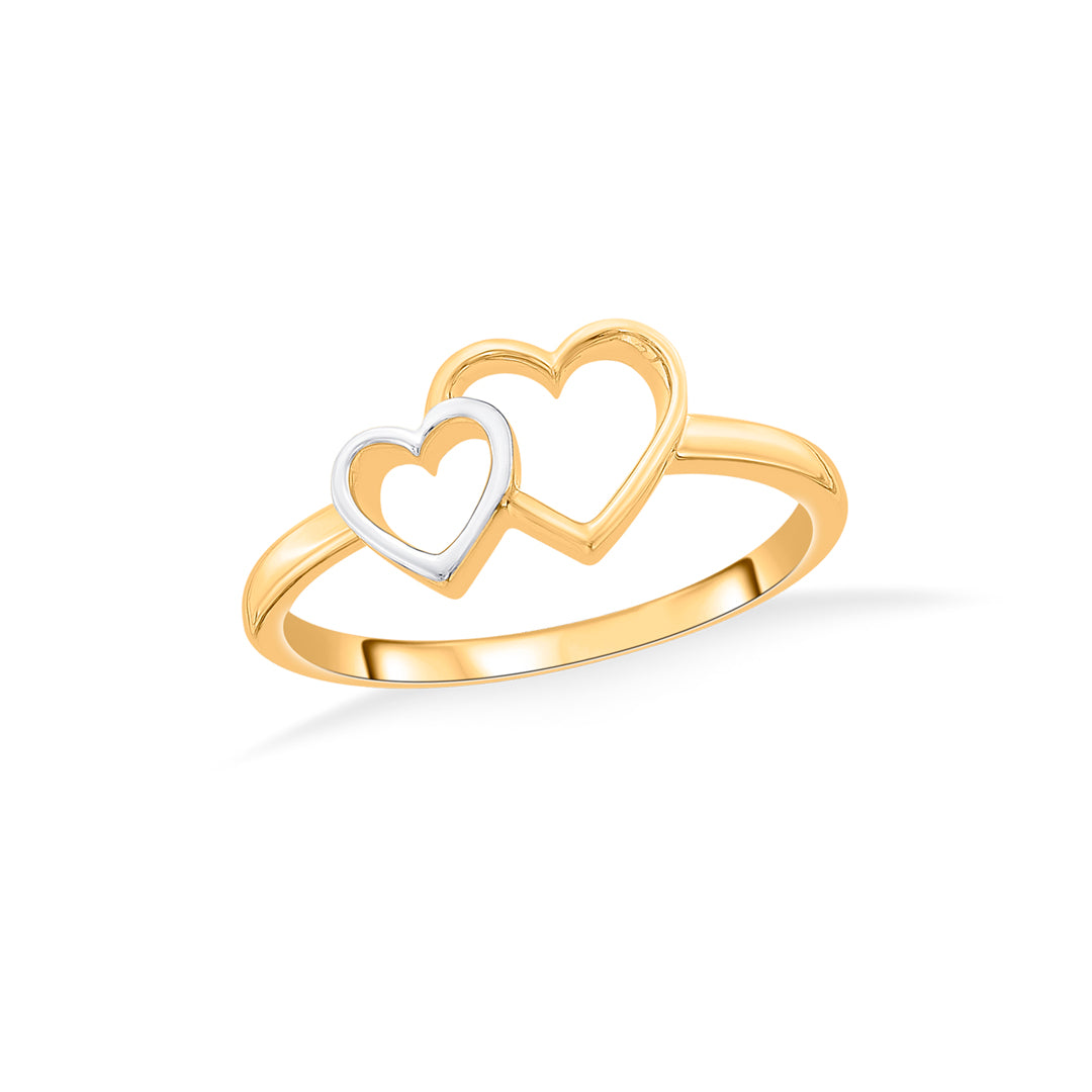 Double Love Gold Heart Ring for Women
