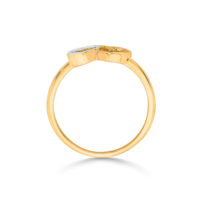 Double Love Gold Heart Ring for Women