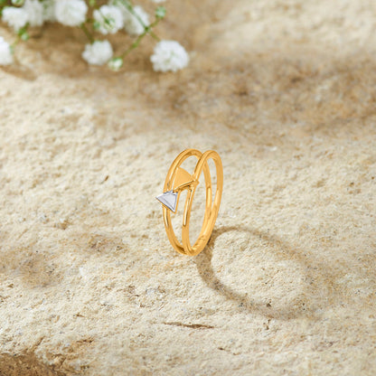 Pyramid Shine Gold Fashion Ring for Women