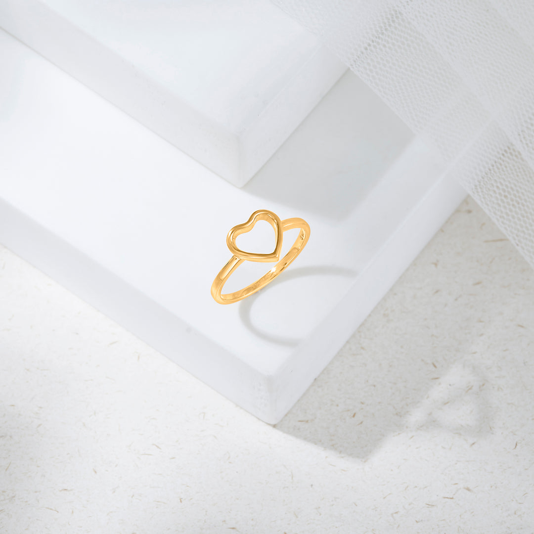 Gentle Heart Gold Heart Ring for Women