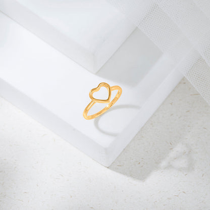 Gentle Heart Gold Heart Ring for Women