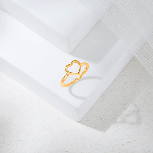 Gentle Heart Gold Heart Ring for Women