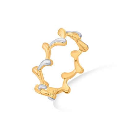 Crown Ripple Gold Fashion Ring for Women