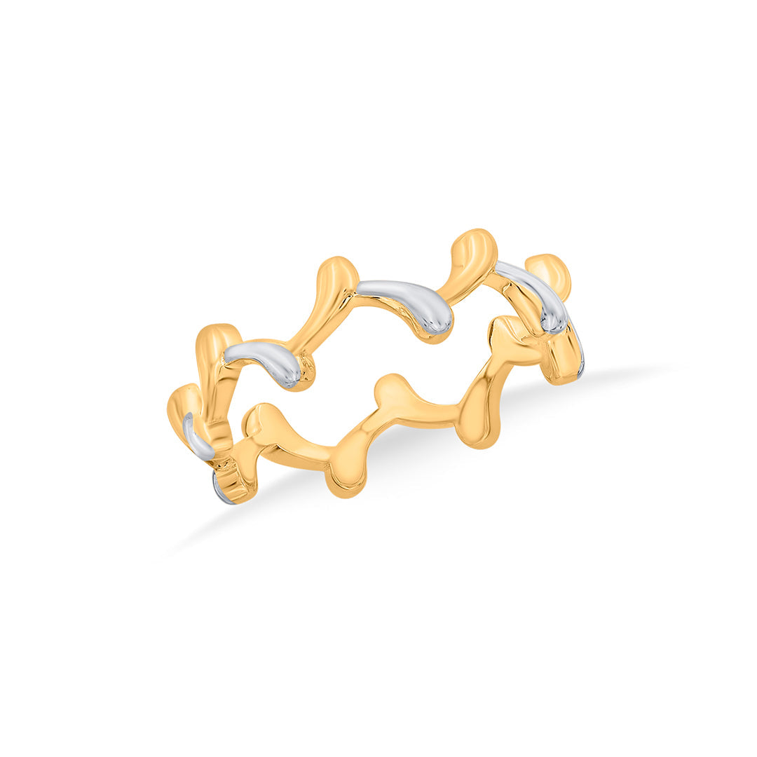 Crown Ripple Gold Fashion Ring for Women
