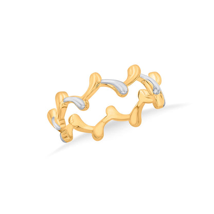Crown Ripple Gold Fashion Ring for Women
