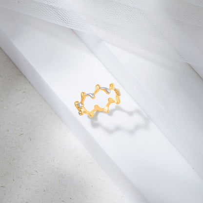 Crown Ripple Gold Fashion Ring for Women