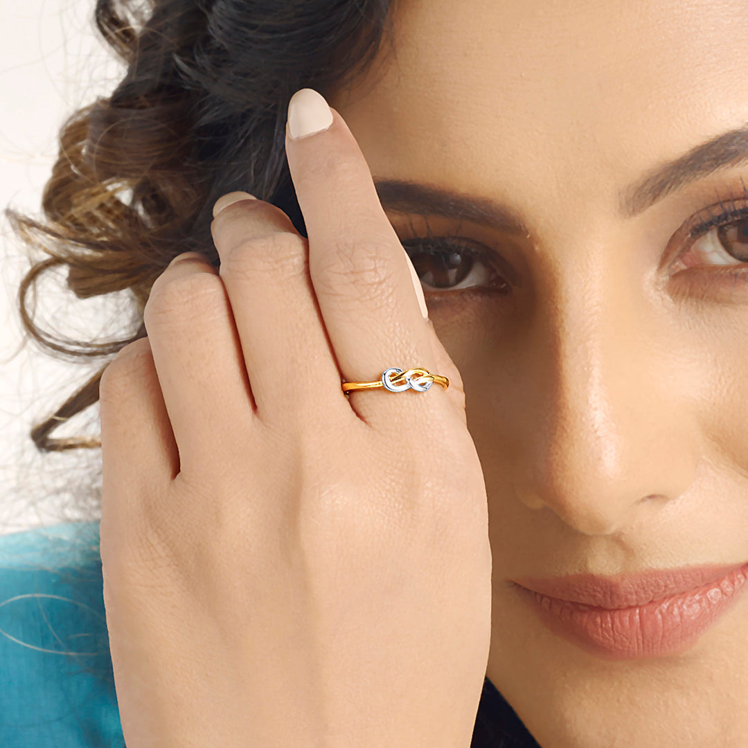 Love Twist Gold Eternity Ring for Women