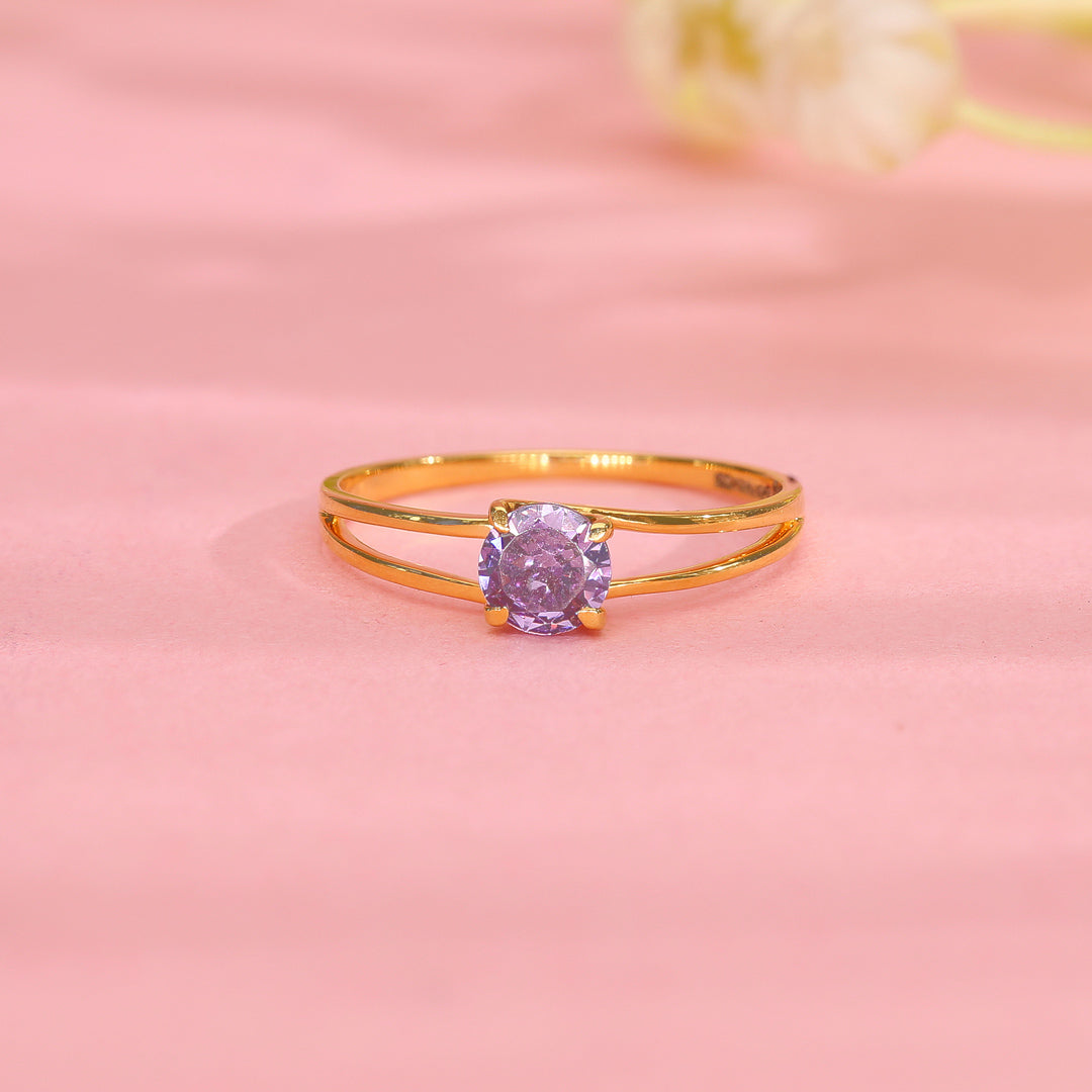 Lavender Glow Gold Casual Ring for Women