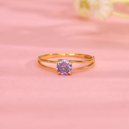 Lavender Glow Gold Casual Ring for Women