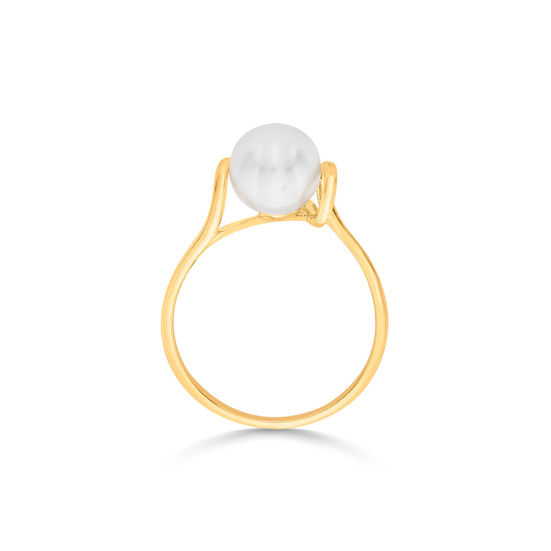 Sea Mist Gold Pearl Ring for Women