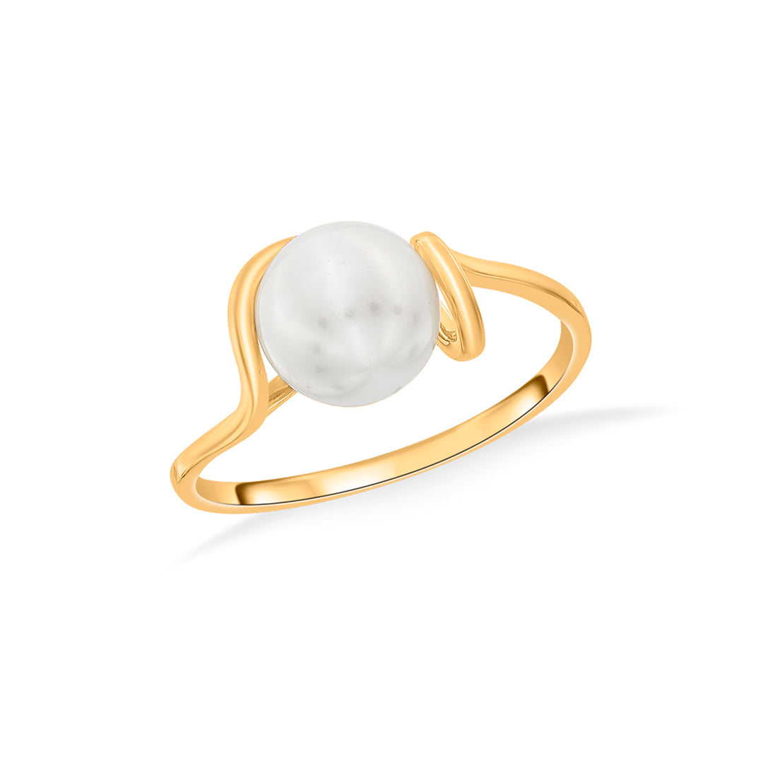 Sea Mist Gold Pearl Ring for Women