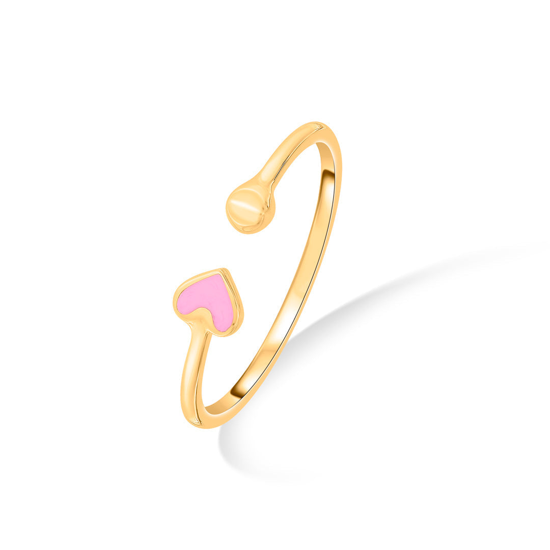 Cupid Kiss Gold Heart Ring for Women