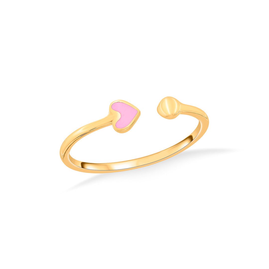 Cupid Kiss Gold Heart Ring for Women