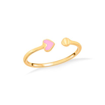 Cupid Kiss Gold Heart Ring for Women
