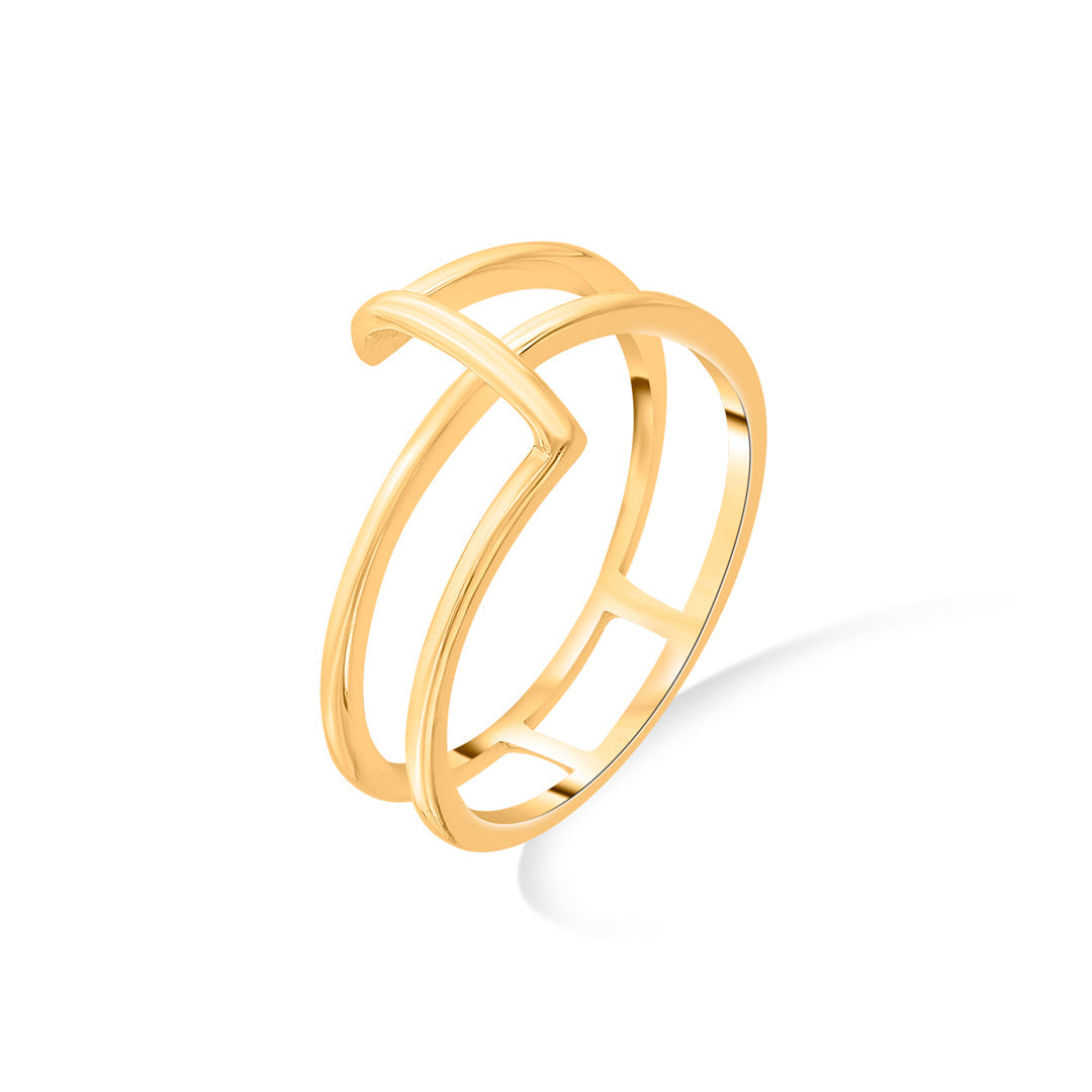 Urban Grid Gold Fashion Ring for Women