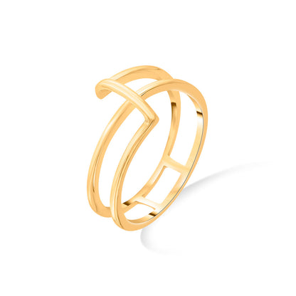 Urban Grid Gold Fashion Ring for Women