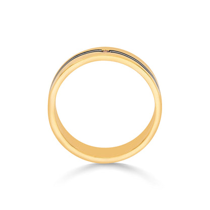 Midnight Line Gold Band Ring for Women