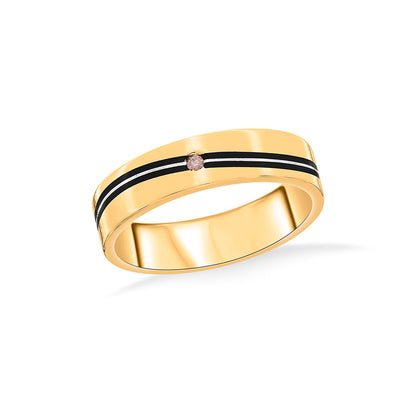 Midnight Line Gold Band Ring for Women
