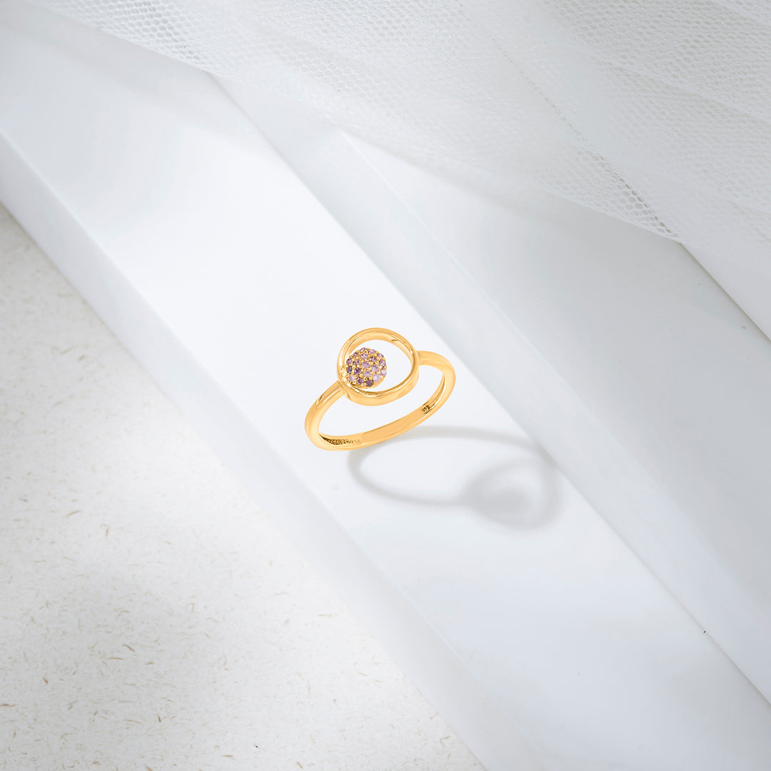 Star Halo Gold Fashion Ring for Women