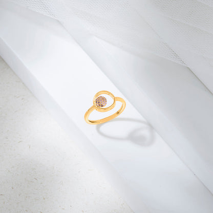 Star Halo Gold Fashion Ring for Women