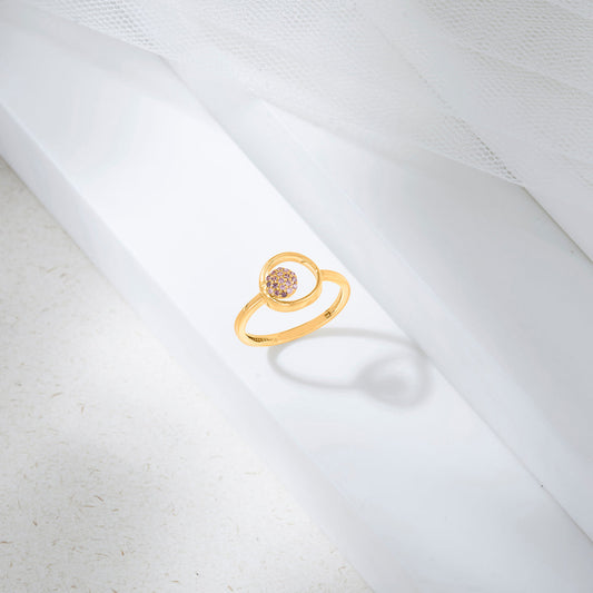 Star Halo Gold Fashion Ring for Women