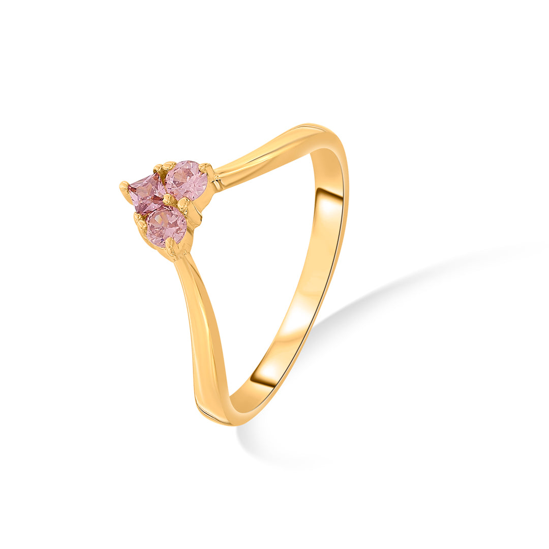 Rosé Heart Gold Heart Ring for Women