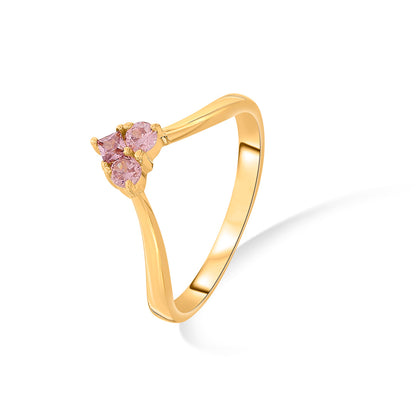 Rosé Heart Gold Heart Ring for Women