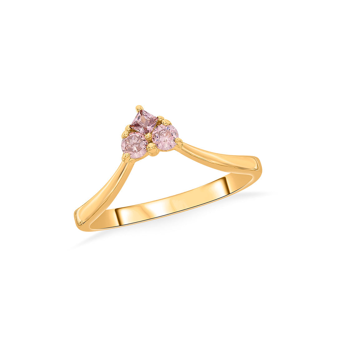 Rosé Heart Gold Heart Ring for Women