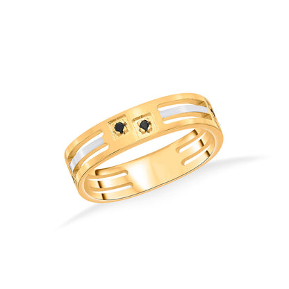 Midnight Spark Gold Band Ring for Women