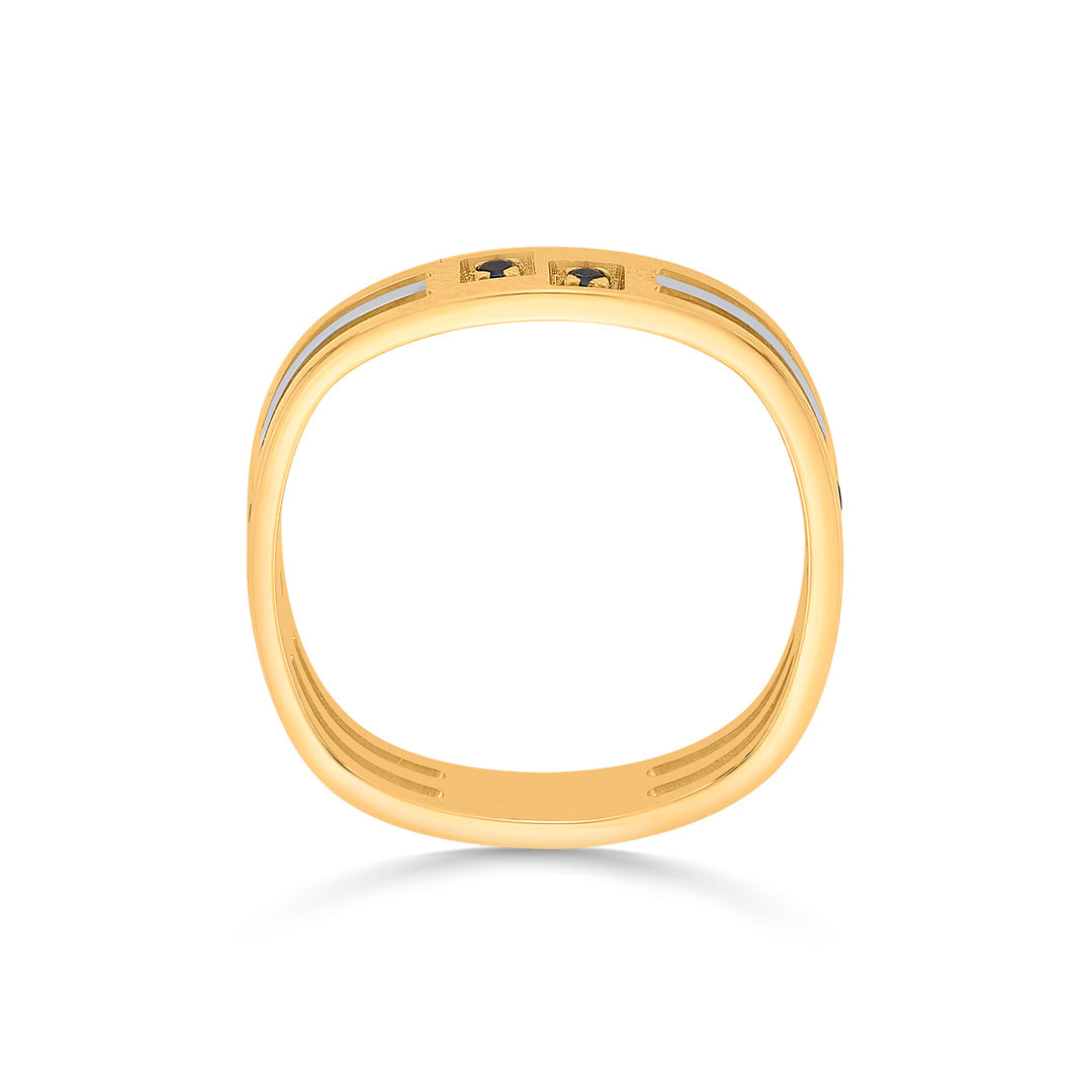 Midnight Spark Gold Band Ring for Women