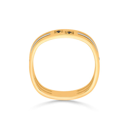 Midnight Spark Gold Band Ring for Women
