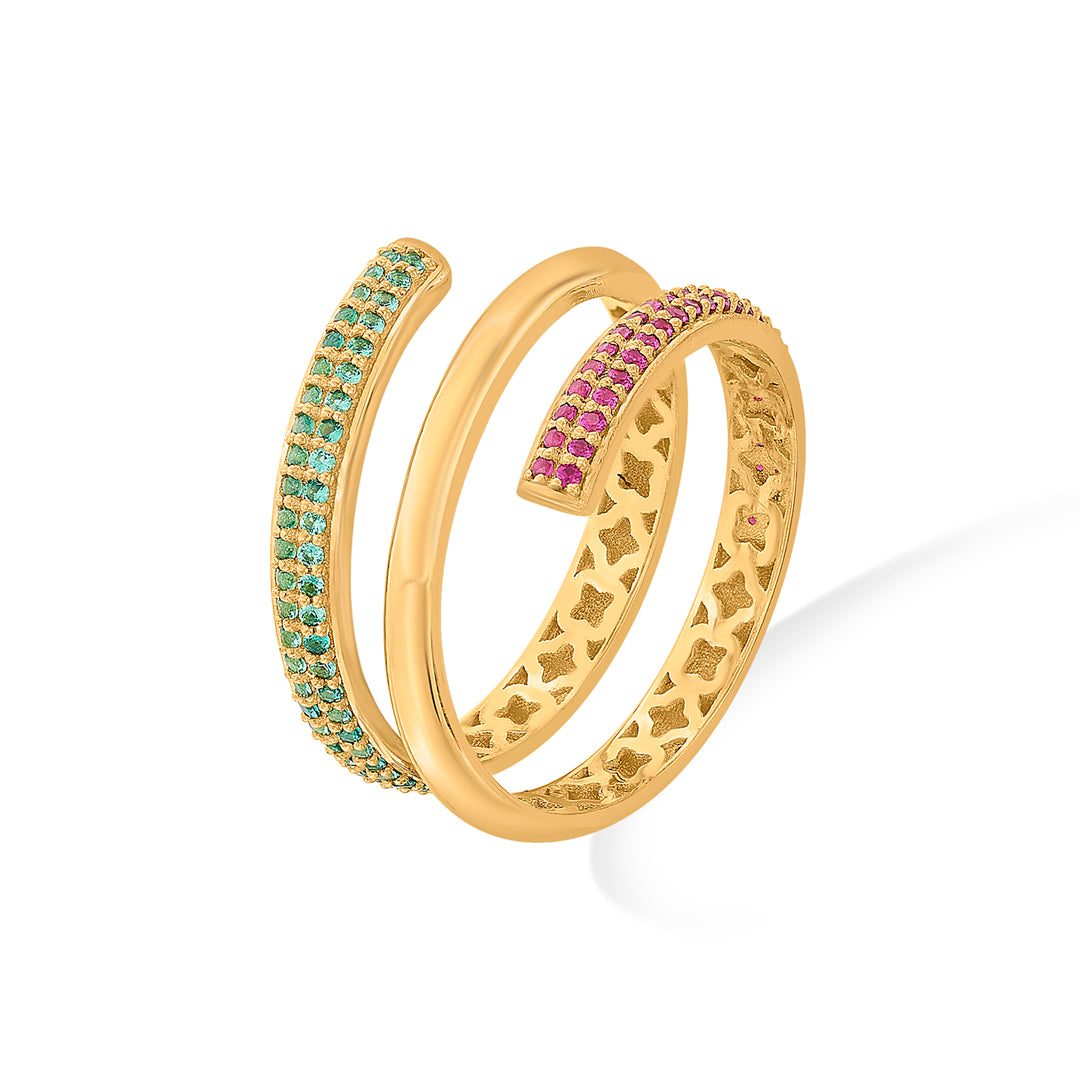Triple Shine Gold Fashion Ring for Women