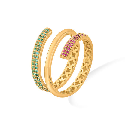 Triple Shine Gold Fashion Ring for Women