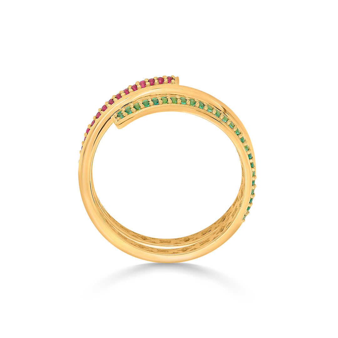 Triple Shine Gold Fashion Ring for Women