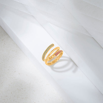 Triple Shine Gold Fashion Ring for Women