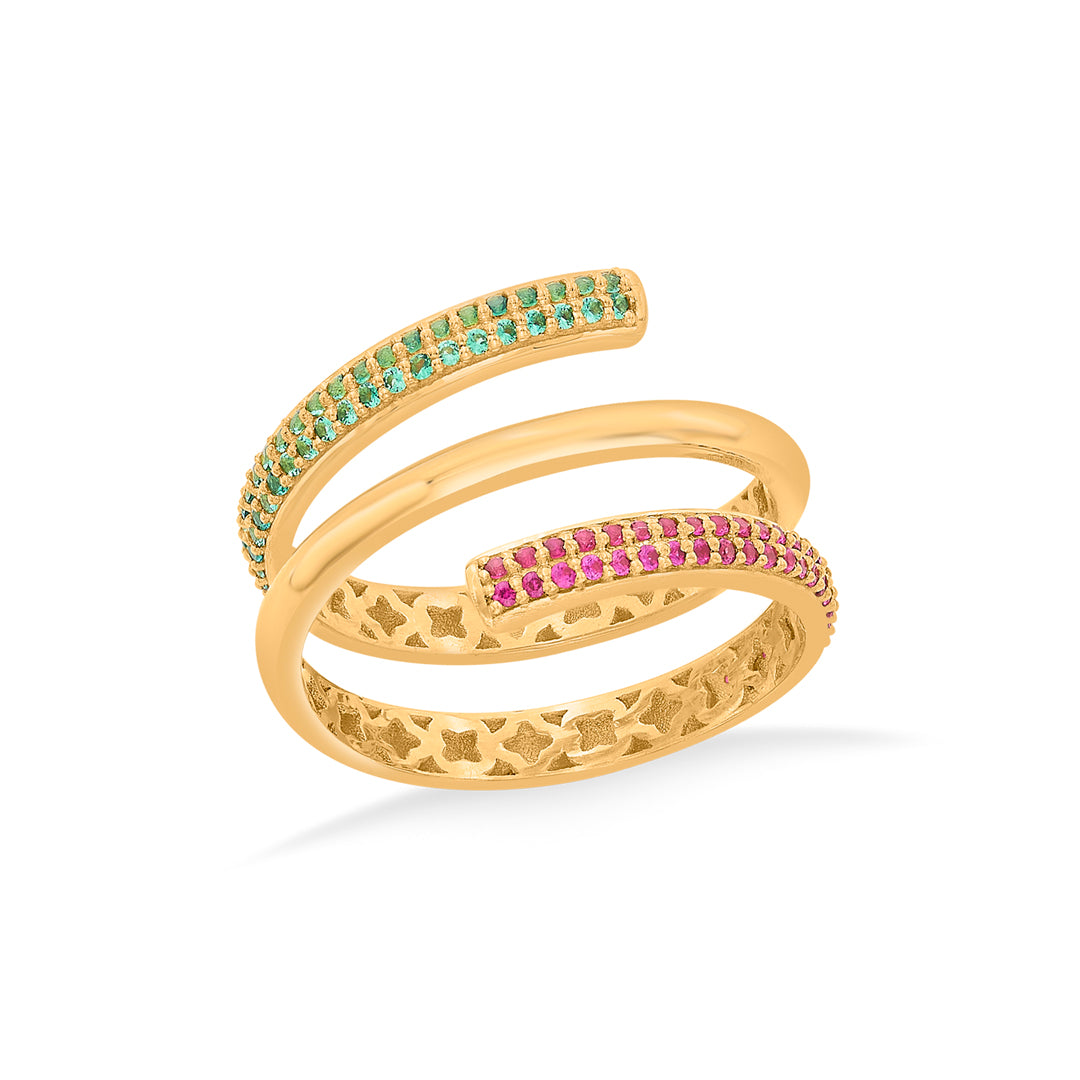 Triple Shine Gold Fashion Ring for Women