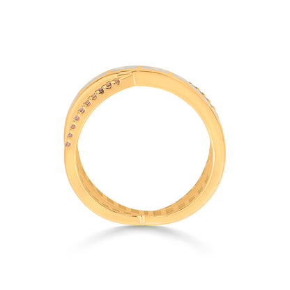 Cross Charm Gold Fashion Ring for Women