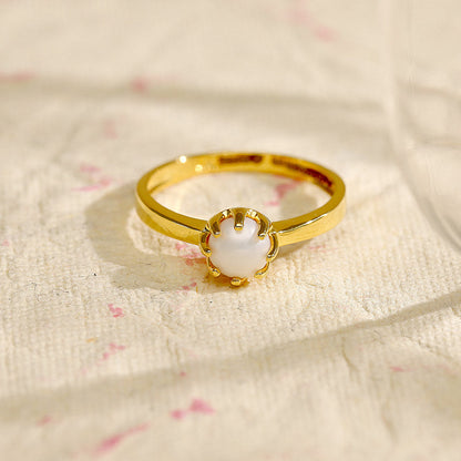 Pearl Gleam Gold Pearl Ring for Women