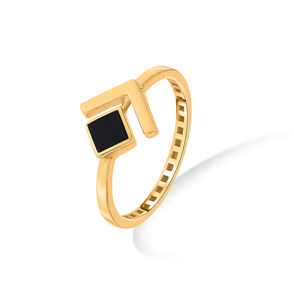 Noir Luxe Gold Fashion Ring for Women