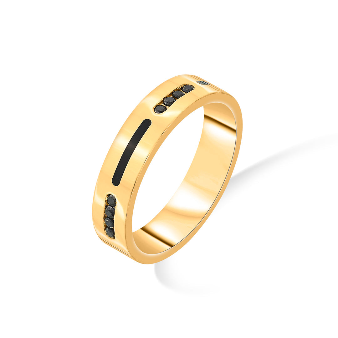 Noir Line Gold Band Ring for Women