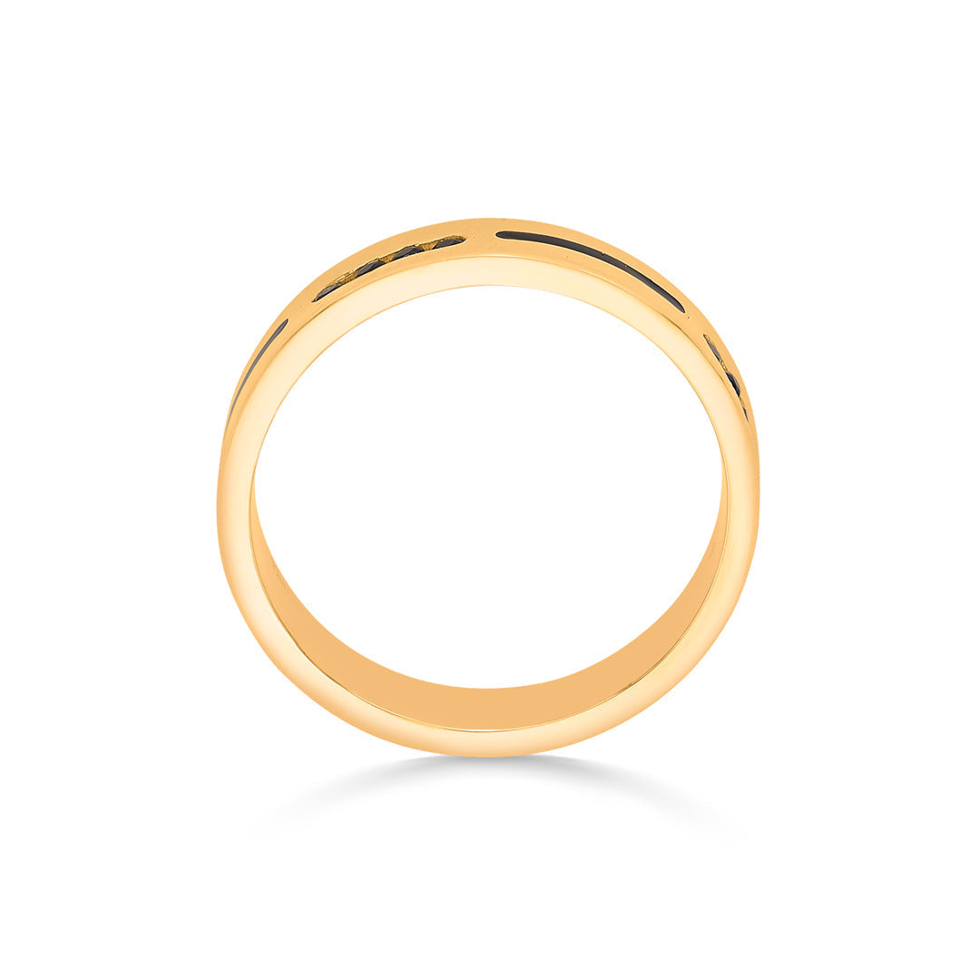 Noir Line Gold Band Ring for Women