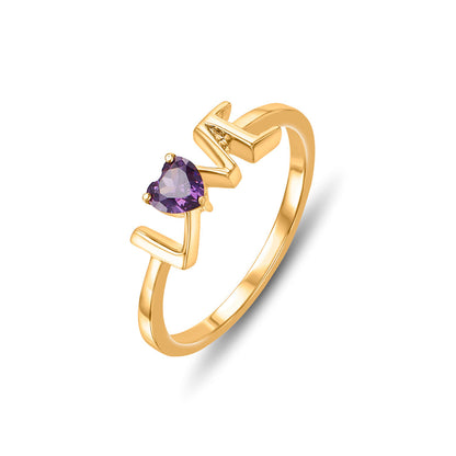 Berry Heart Gold Fashion Ring for Women