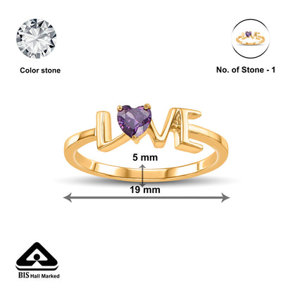 Berry Heart Gold Fashion Ring for Women